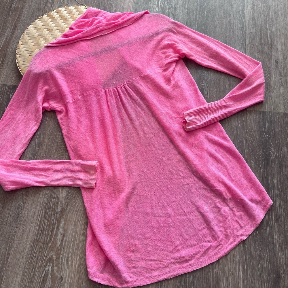 Lilly Pulitzer 100% linen taryn cardigan‎ bright pink - Picture 6 of 7